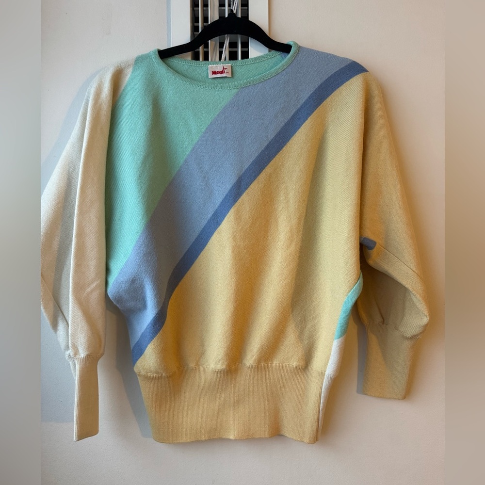 Vintage Wool / Mohair Mondi Pastel Striped Women's Sweater